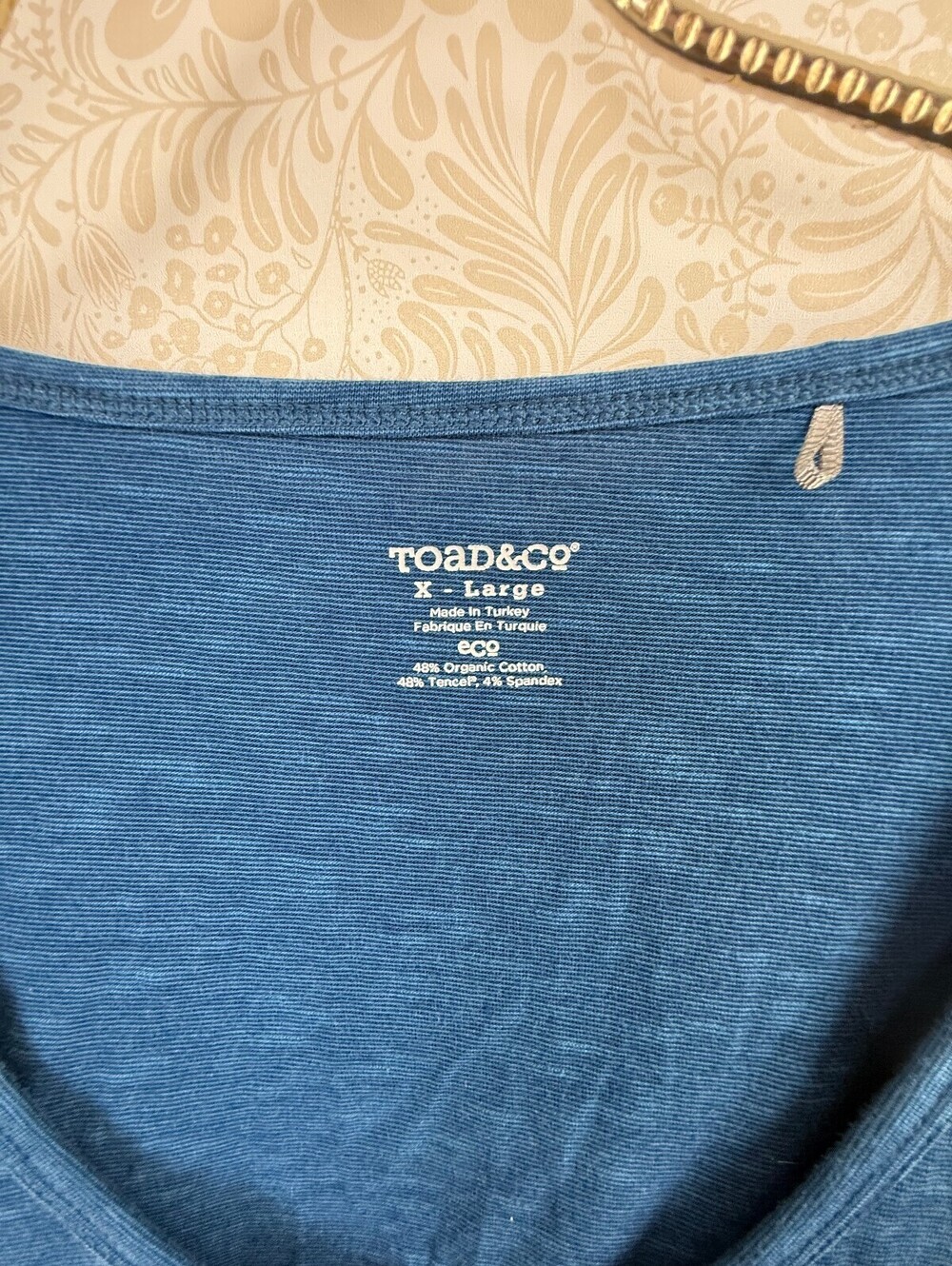 Toad&Co Women's Heathered Blue Marley Tencel Long Sleeve V-Neck Tee - Size - XL - Picture 6 of 7